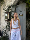 Iris Linen Trousers — Pink