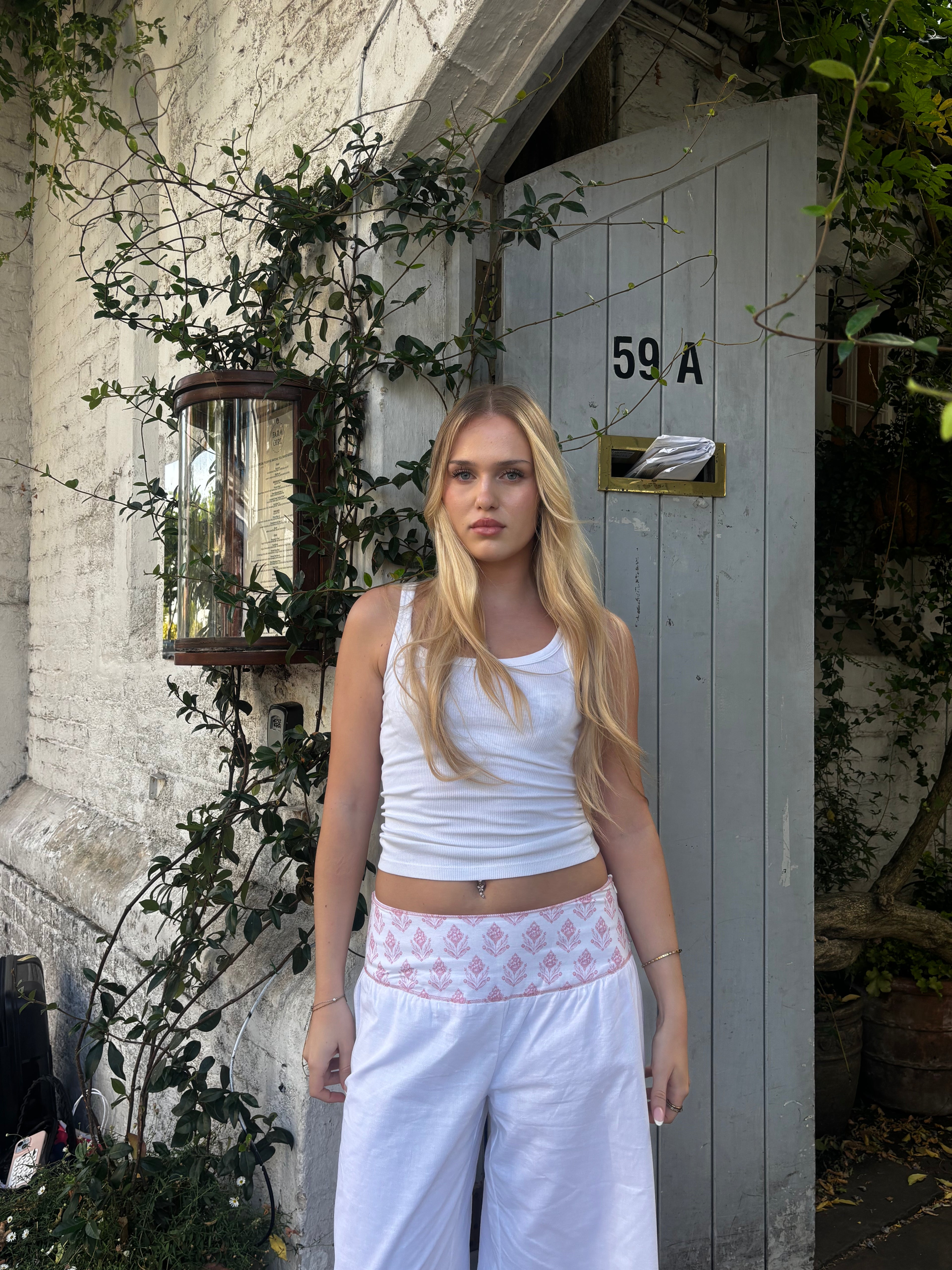 Iris Linen Trousers — Pink